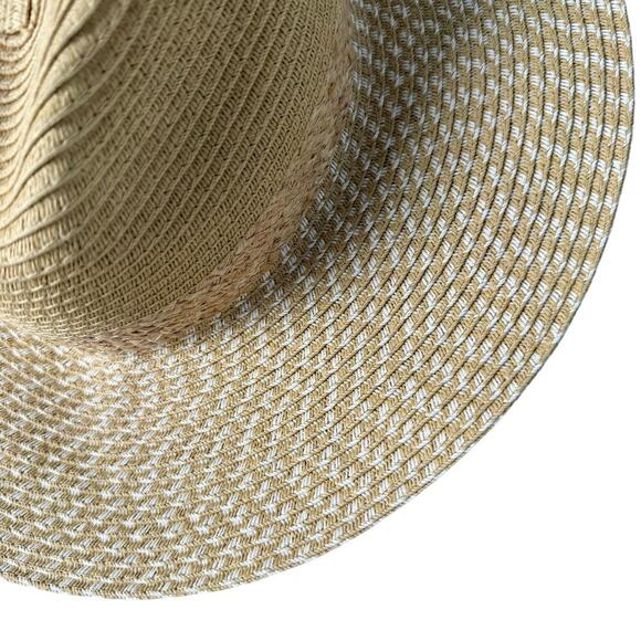 A New‎ Day Wide Brim Straw Sun Hat in Natural and White, One Size - Picture 4 of 7